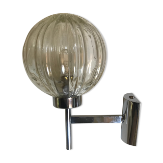 Chrome and vintage glass sconce
