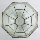 Etiqueté Mid-Century Glass Flushmount / Applique murale du Limbourg, Allemagne, années 1960