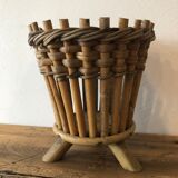 Vintage rattan pot cover