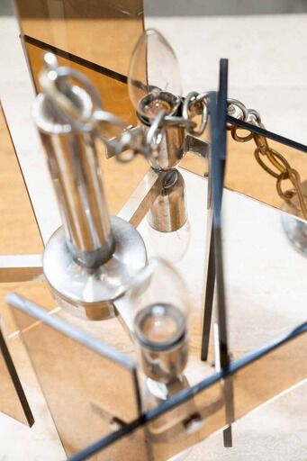 Orange glass lamps six bulbs