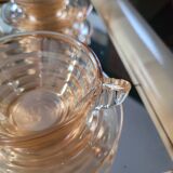 Set of 6 Gondolo cups and saucers in iridescent amber glass – design