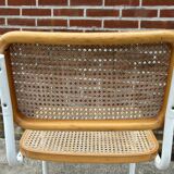 Cesca chair b32 model in white and wood by Marcel Breuer