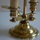 hot water bottle lamp with 2 bronze lights and burgundy sheet metal lampshade