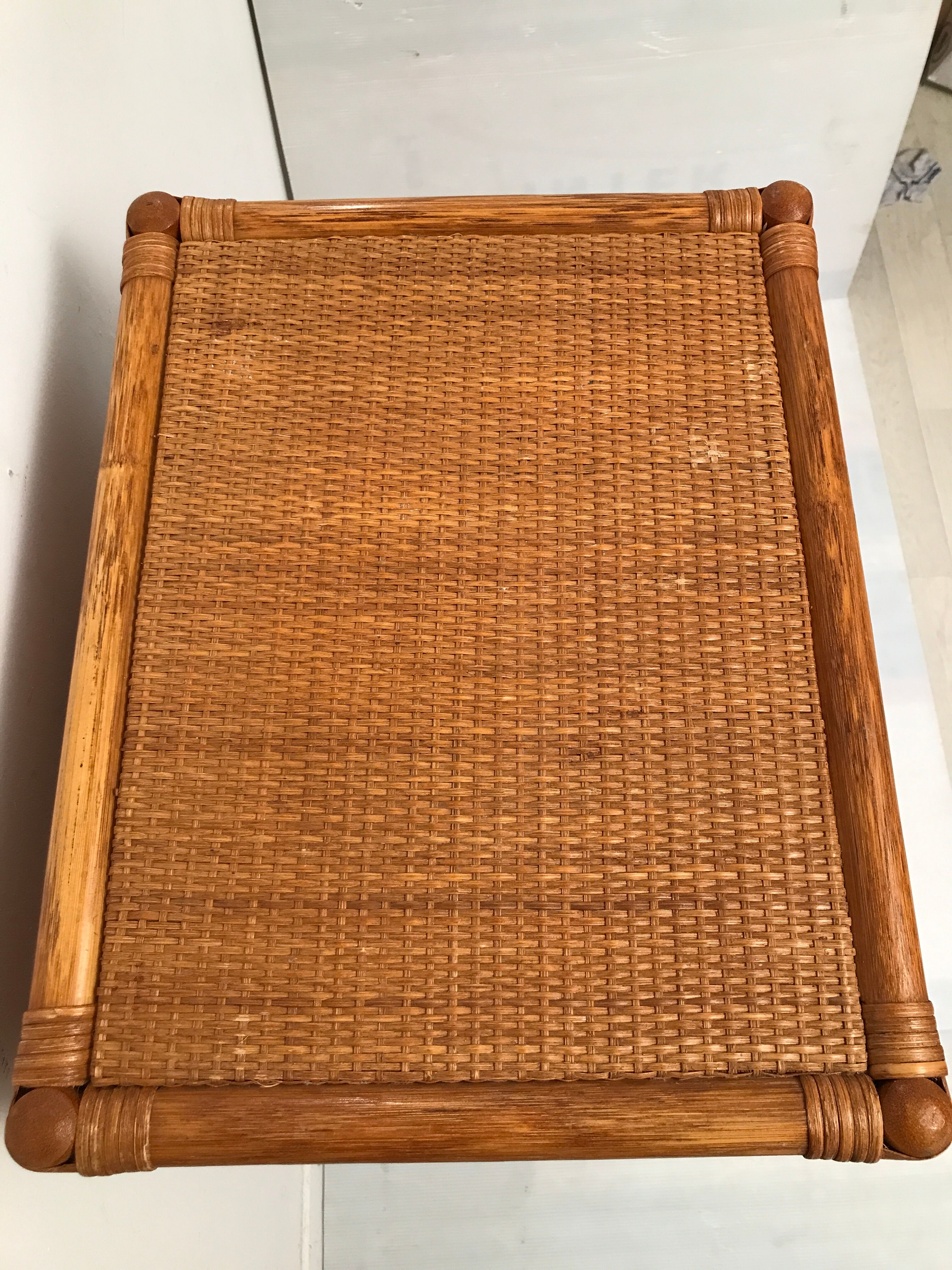 Vintage bamboo chest of drawers from the 60s and 70s