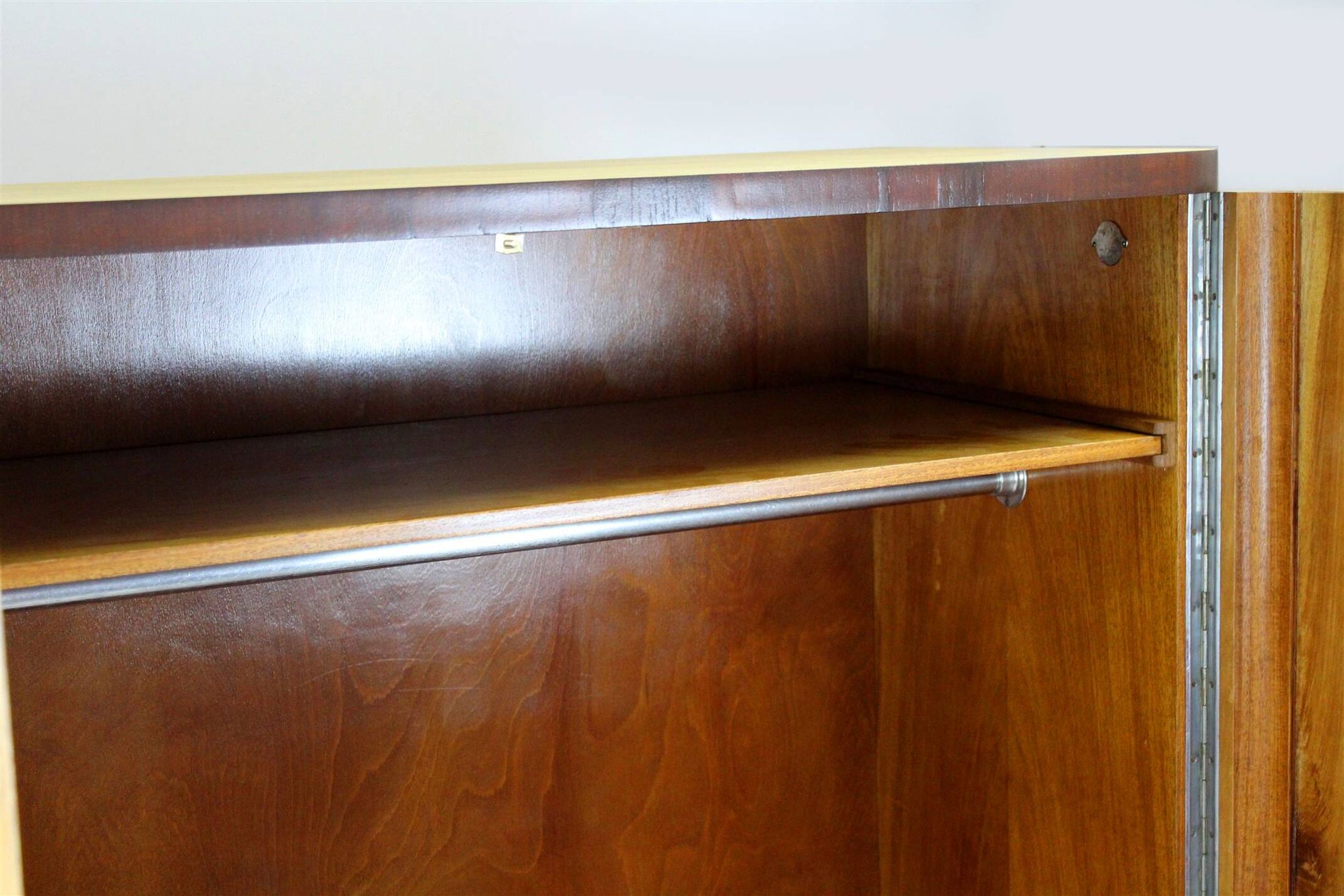 Vintage Bauhaus Chromed Tubular Steel Wardrobe by Hynek Gottwald, 1930s