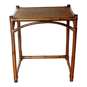 Table basse vintage en rotin