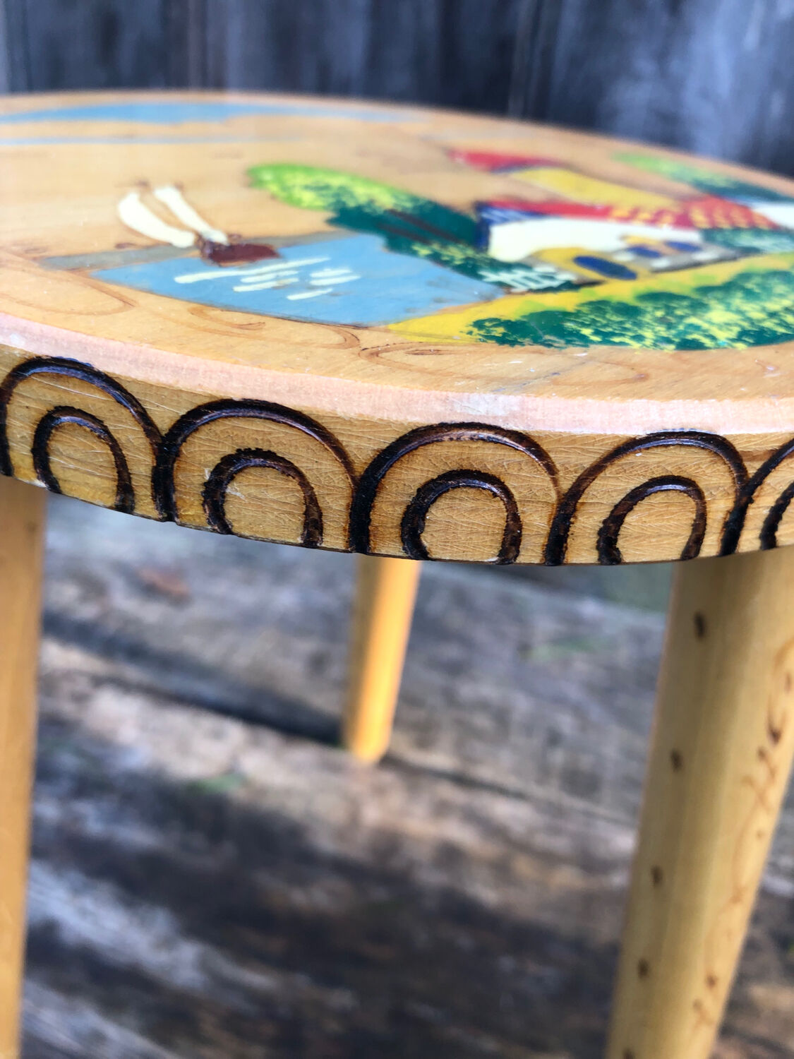 Decorated children's stool
