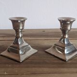 Pair of silver metal candlesticks