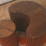 90cm wooden coffee table with glass top