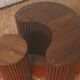 Table basse en bois et plateau en verre de 90cm
