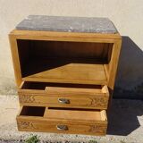 Art Deco bedside table in oak, restored
