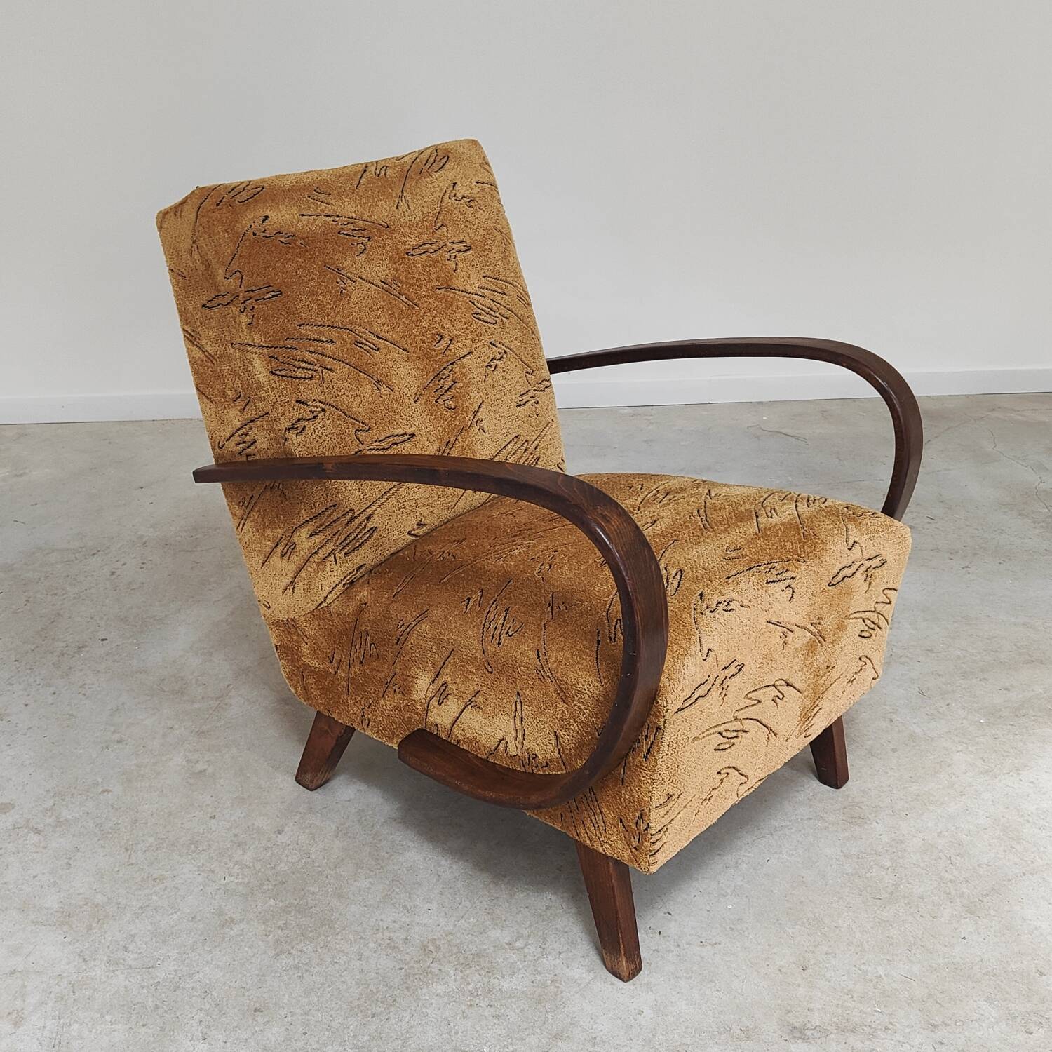 Pair of Art Deco armchairs H410 Type C by Jindrich Halabala for UP Zavody