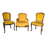 Set of 3 Louis XV style seats