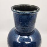 Accolay vase in enamelled stoneware Bleu France Circa 1970