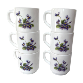 Arcopal flowery coffee cups