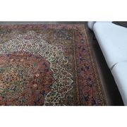 1960s Vintage Persian Handmade Wool Cotton Light Red Area Rug 253x340