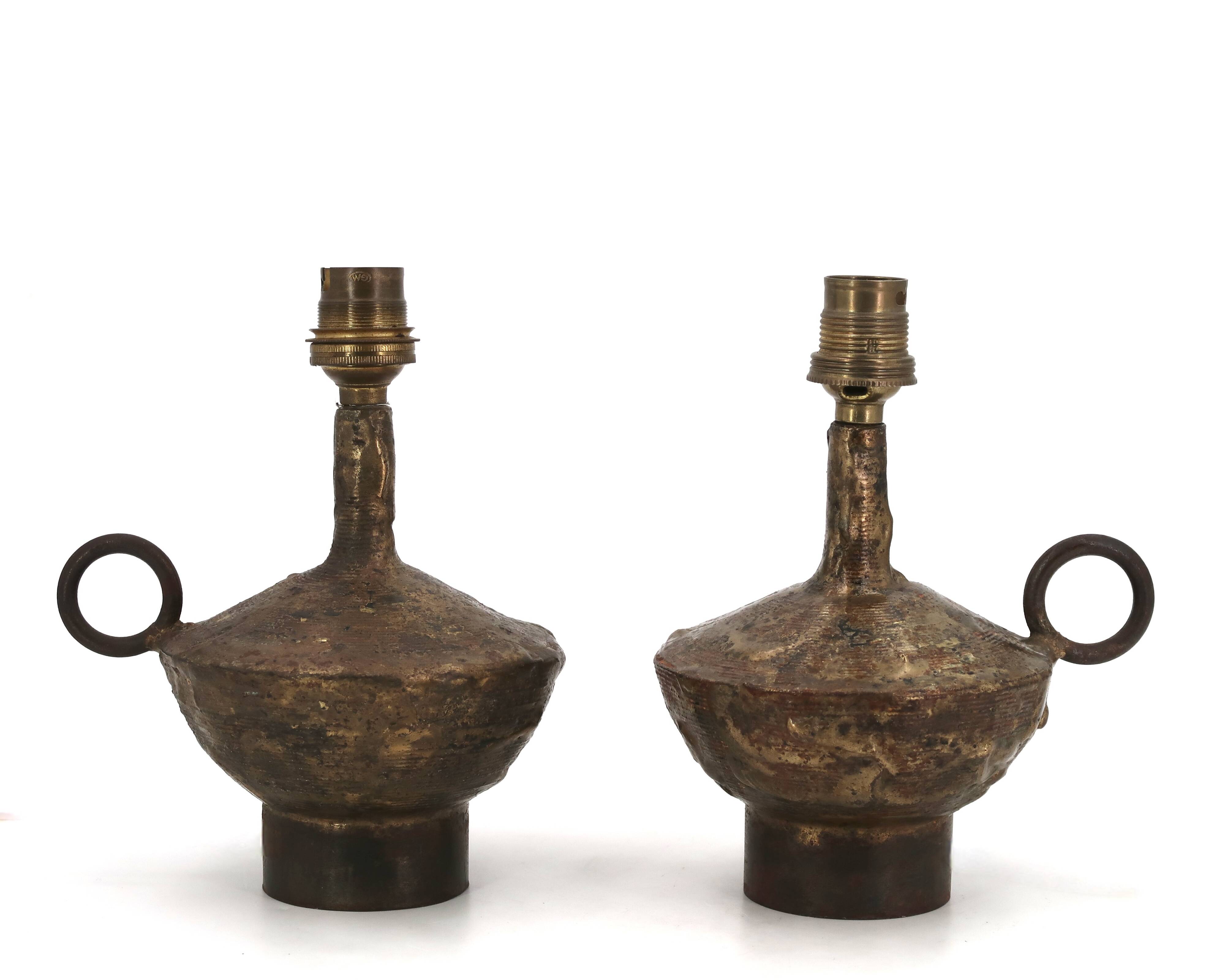 Pair of metal lamps by Max Bré, 1950s