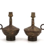 Paire de lampes en métal de Max Bré, années 50