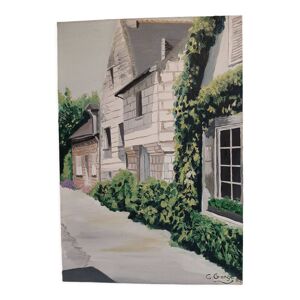 Huile sur toile paysage de Candes