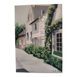 Oil on canvas landscape of Candes Saint Martin Touraine