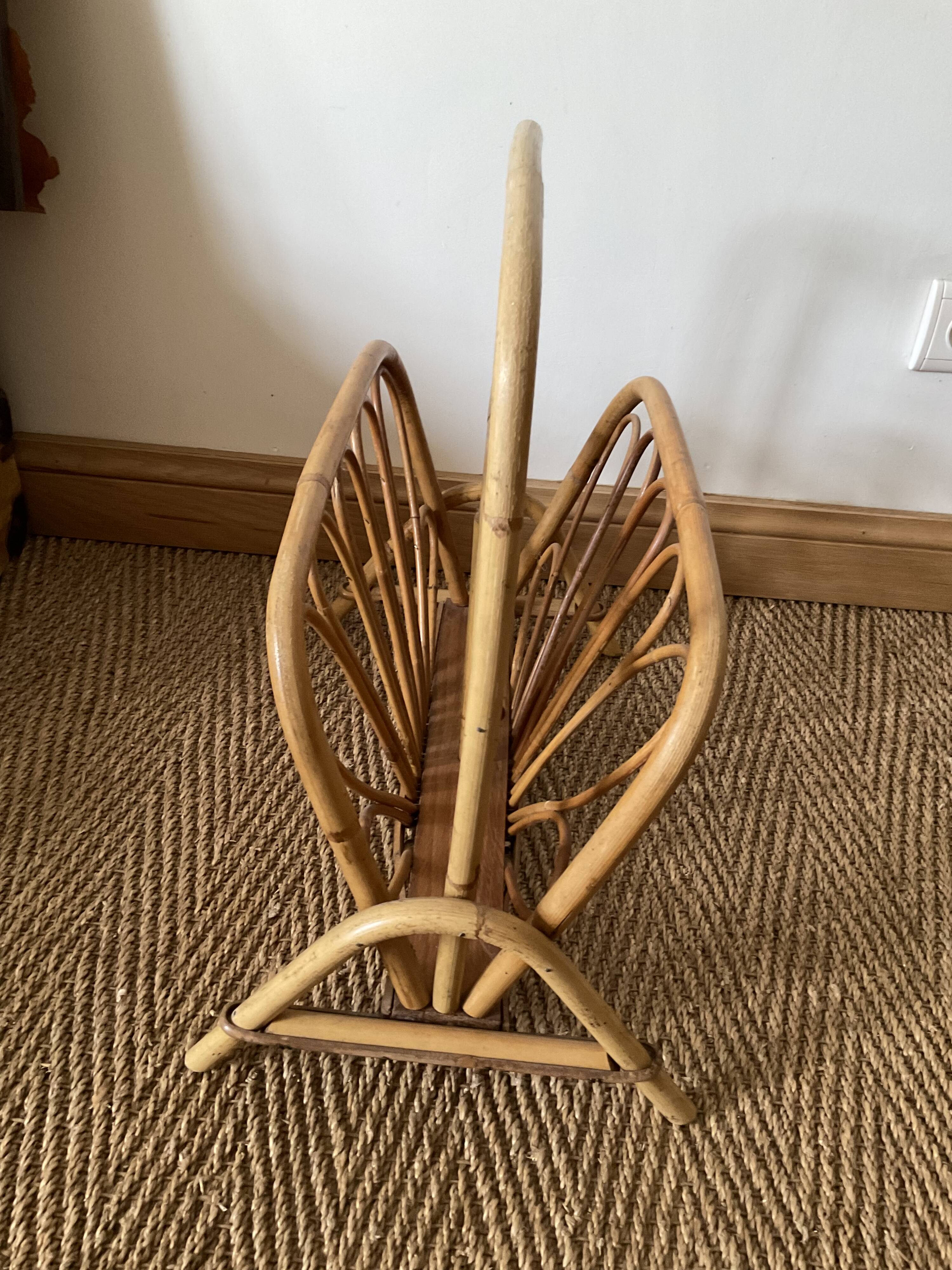 Bamboo magazine rack.