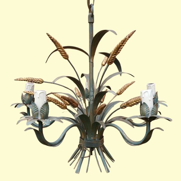 Lustre, suspension ''Epis de blé'' de la maison Masca - circa 1970