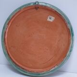 assiette plate terre cuite émaillée vintage signée
