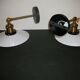 Pair of metal wall lamps in black and white color