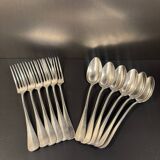 Set of 12 silver-plated cutlery sets, circa 1888