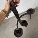 Wrought iron candle holders 1900 brutalist sconces