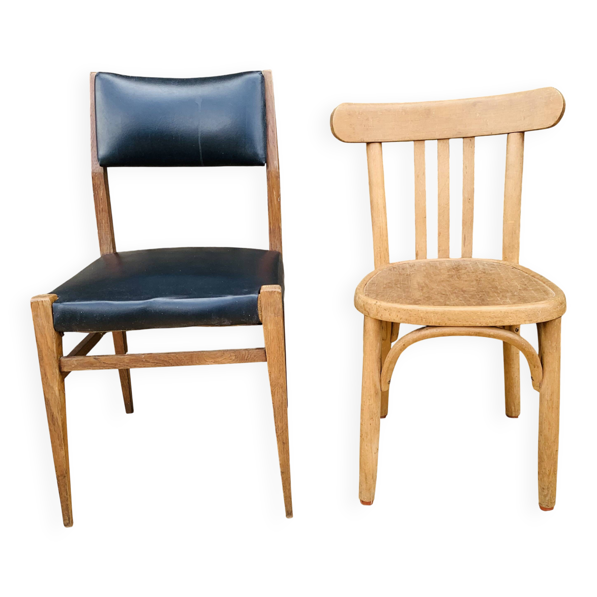 Mismatched pair of chairs