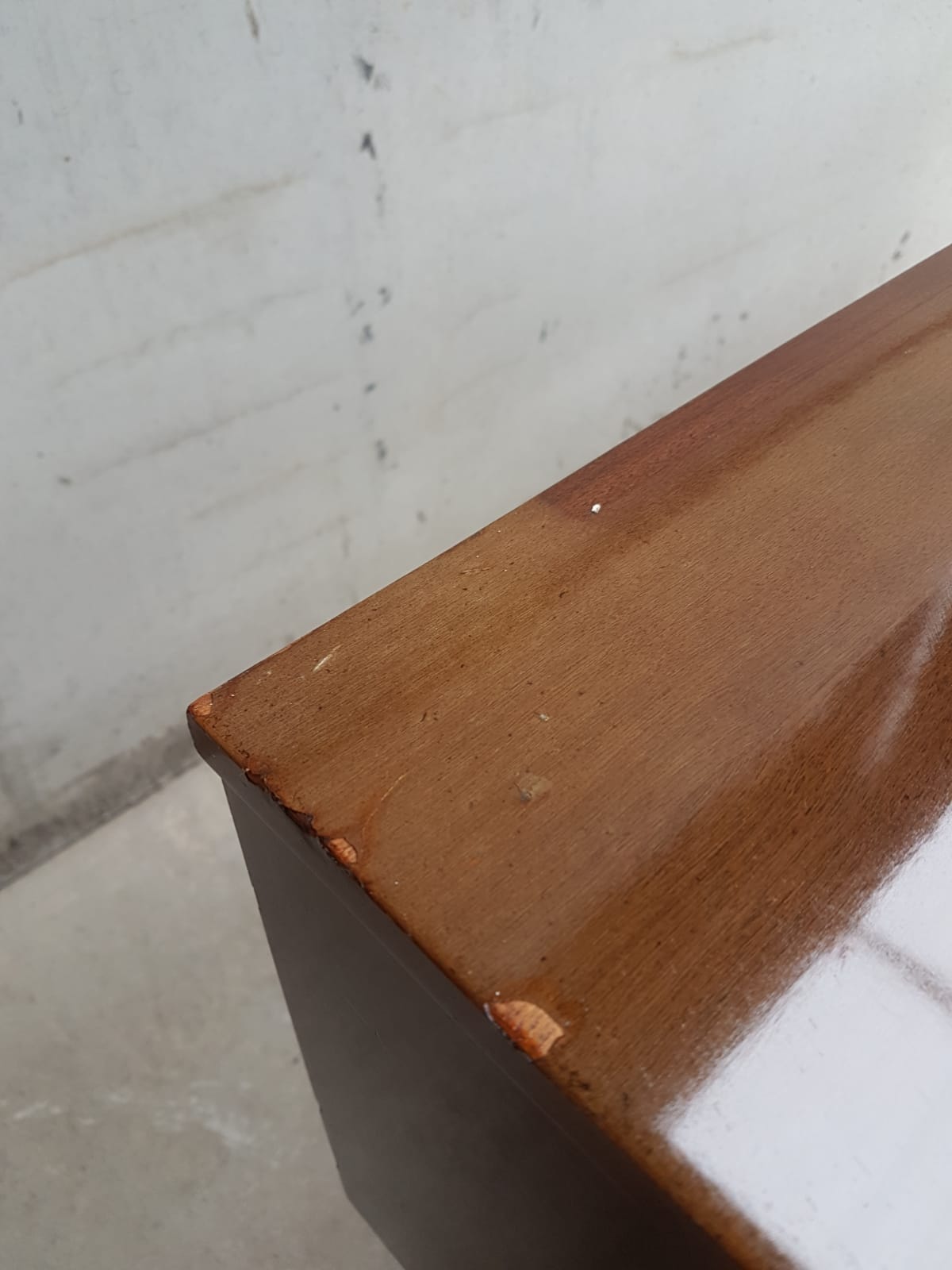 Vintage mid century walnut effect compact scandinavian sideboard