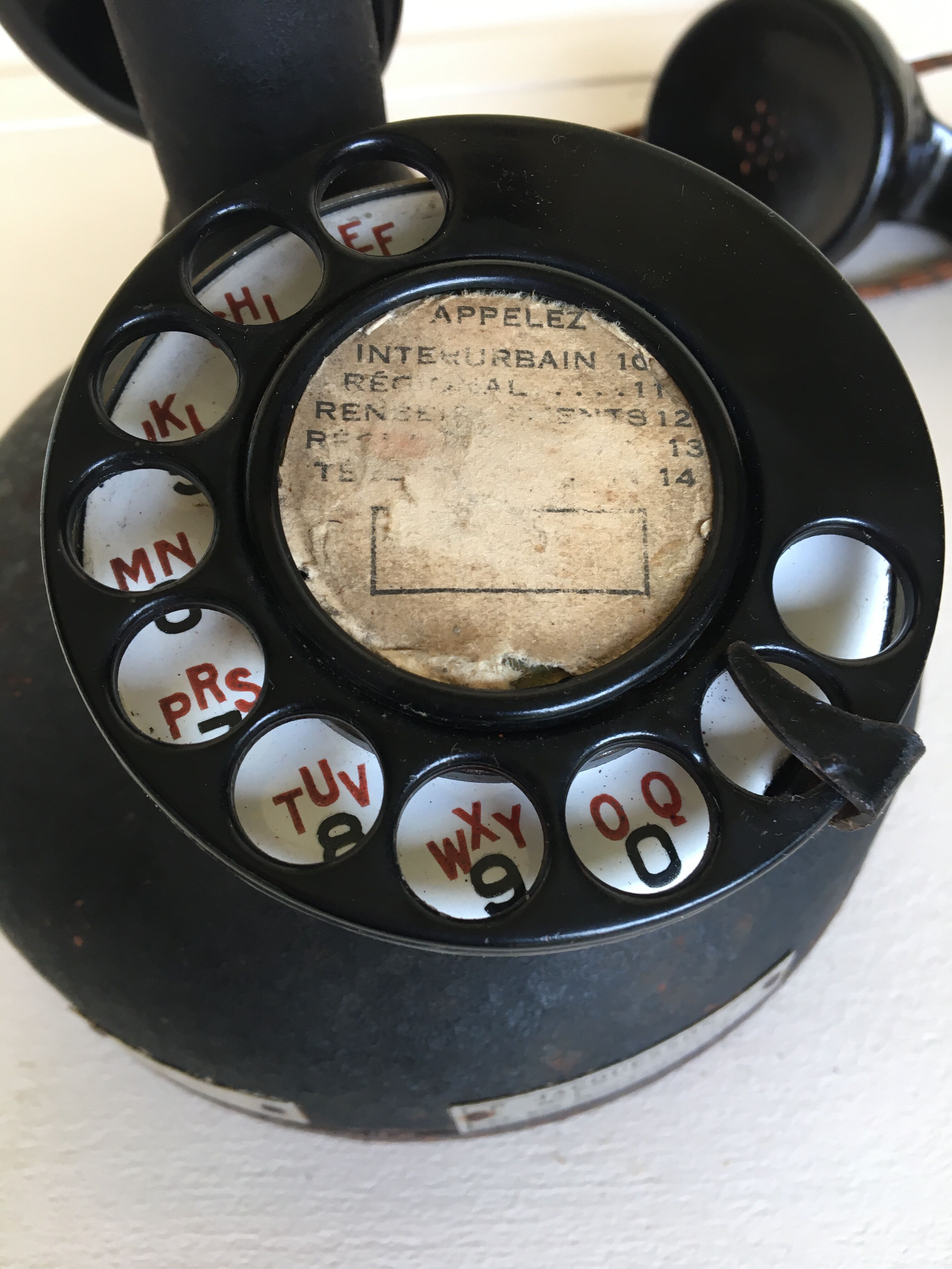 Jacquesson 1925 phone, handset and earpiece