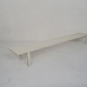 White metal slat bench, The Netherlands 1950's