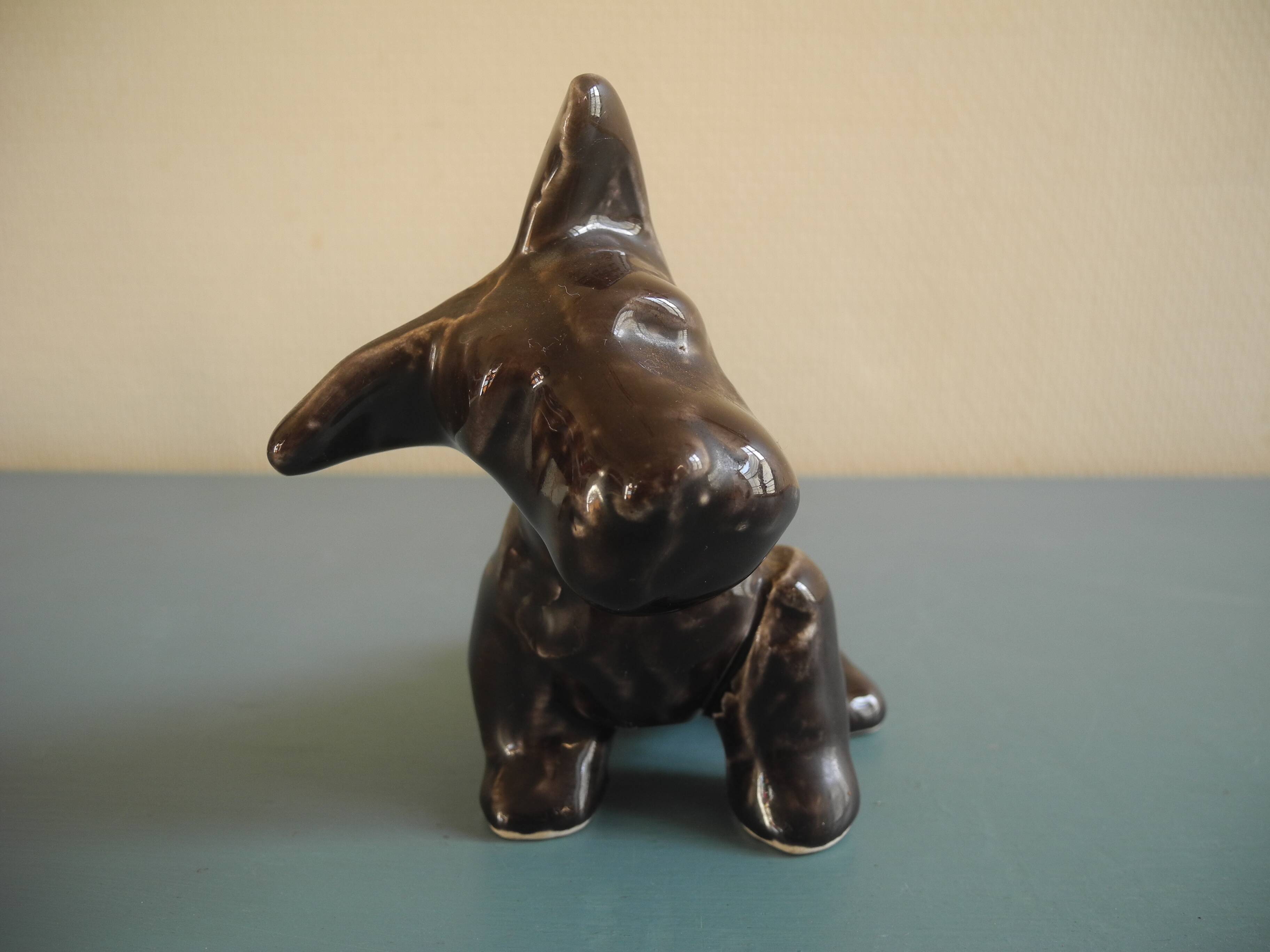 vintage ceramic dog figurine 50s