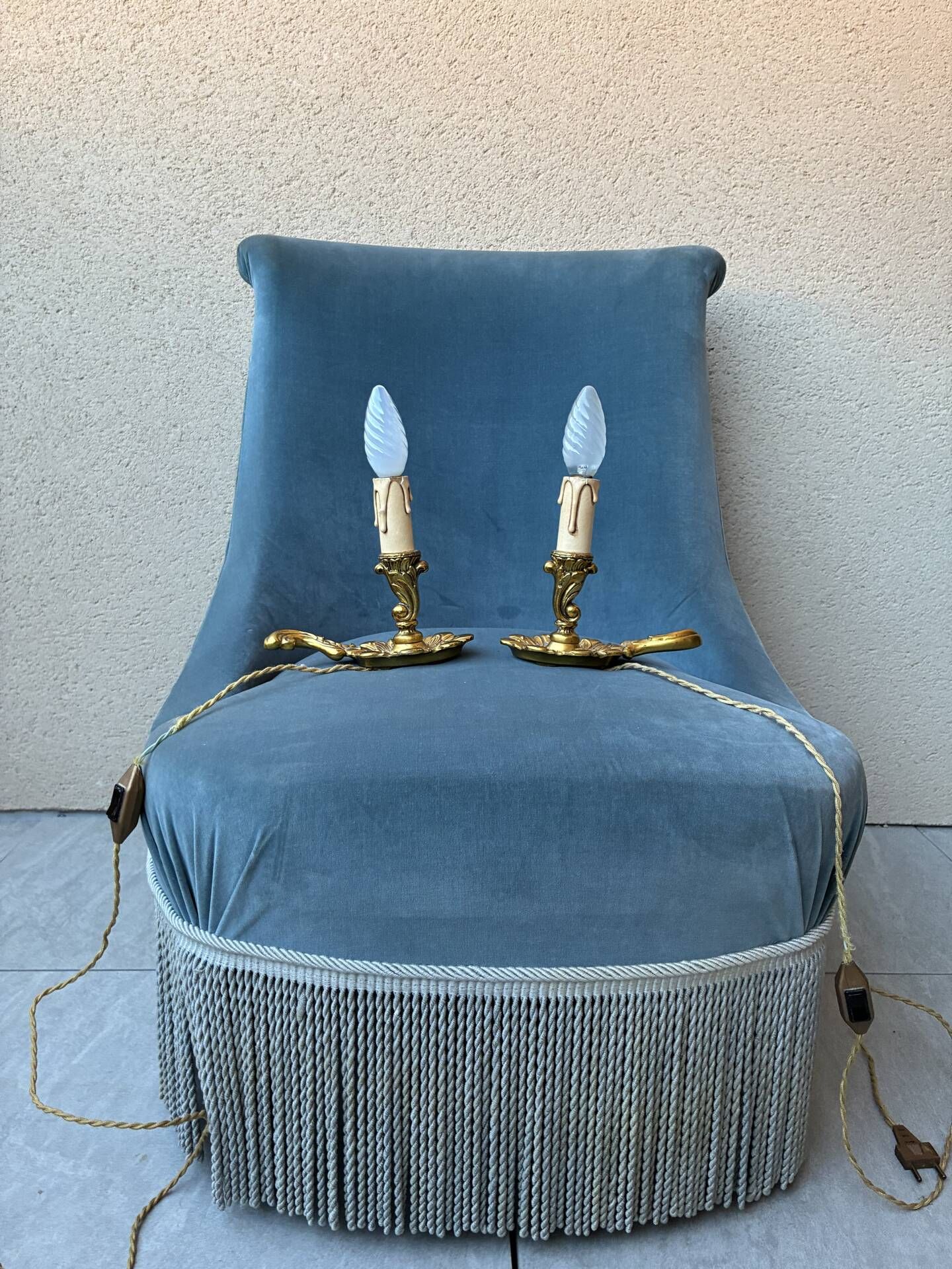 Paire de lampe en bronze style Louis XV
