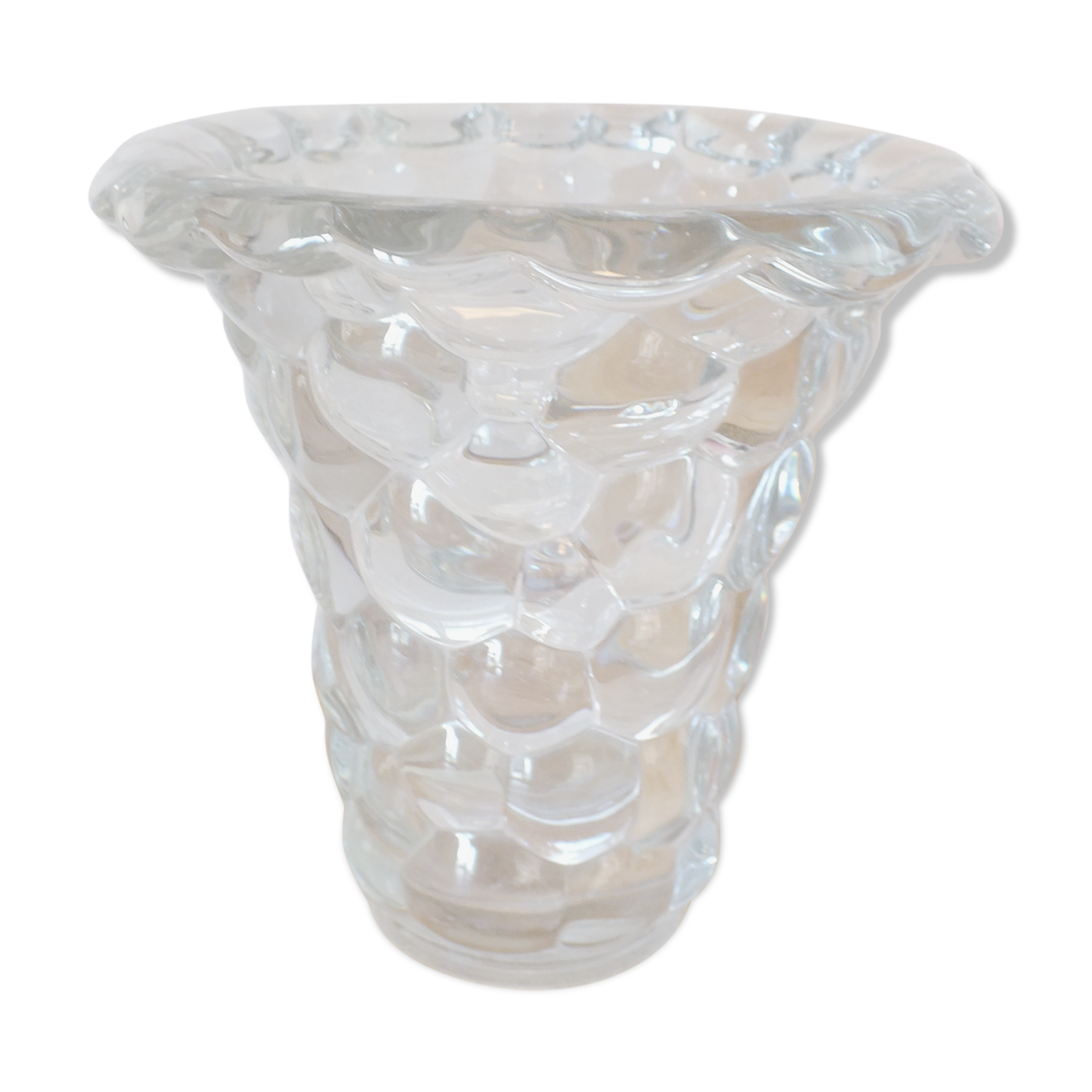 Vintage crystal bee nest vase