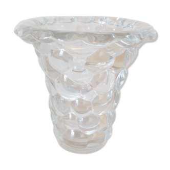 Vase vintage nid d'abeille en cristal