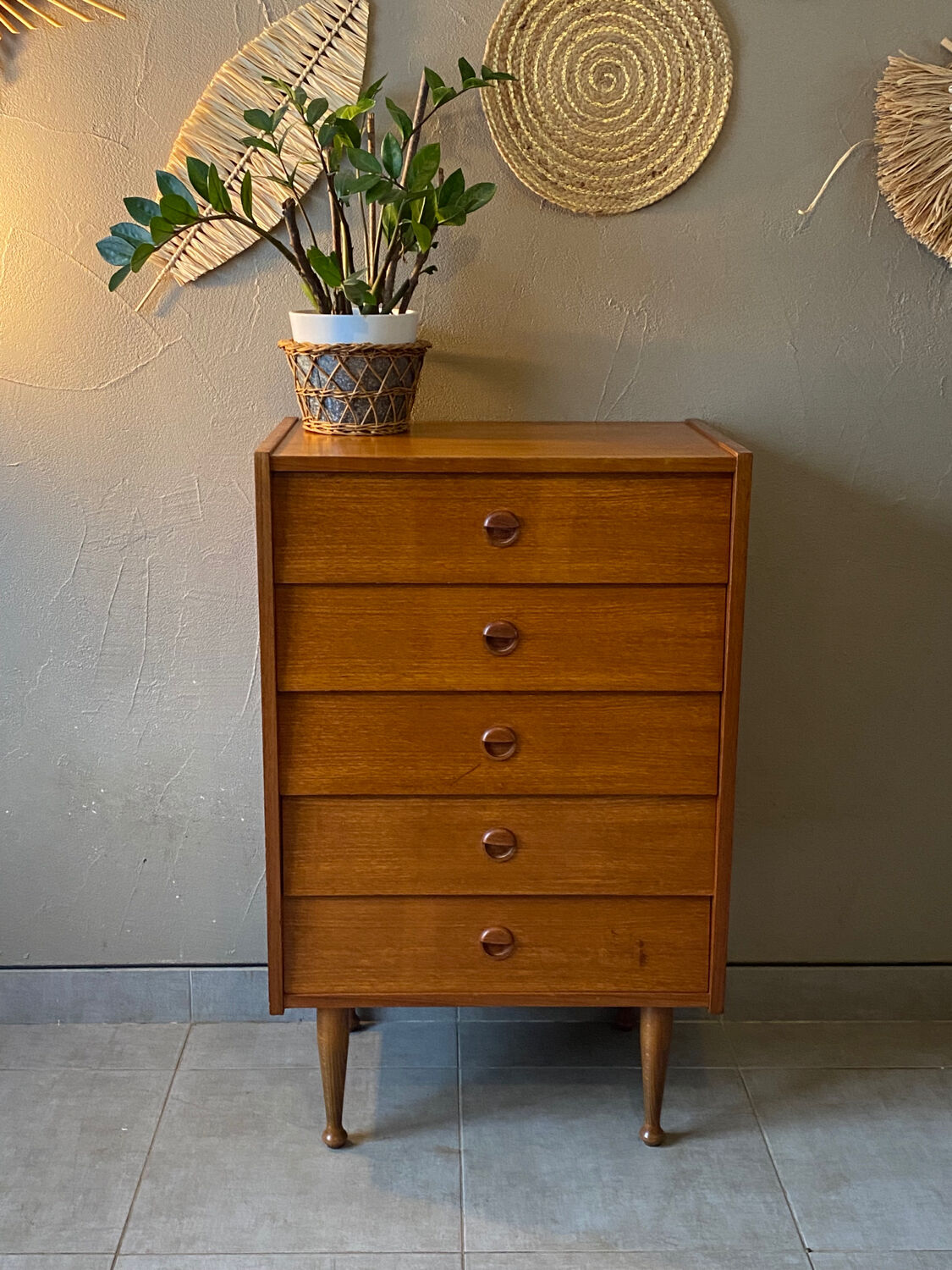 60s teak chest of drawers