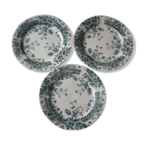 3 plates saline iron earth faience