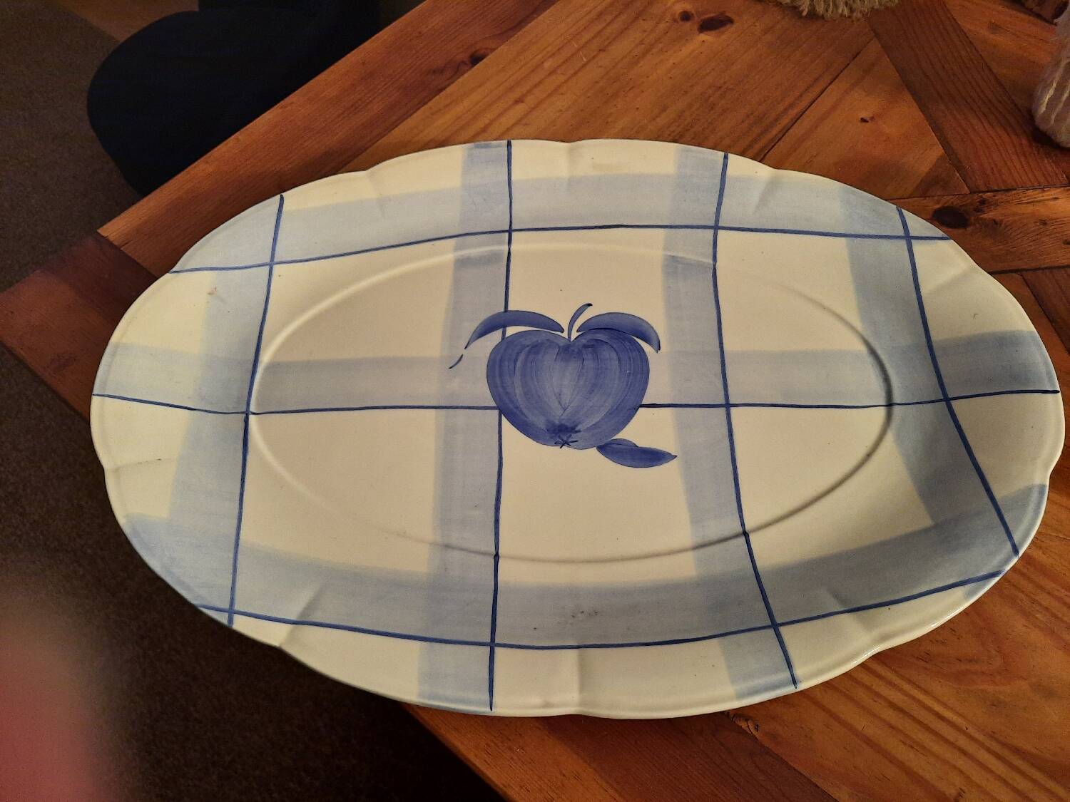 Vintage white and blue ceramic dinnerware set