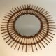 Round rattan mirror