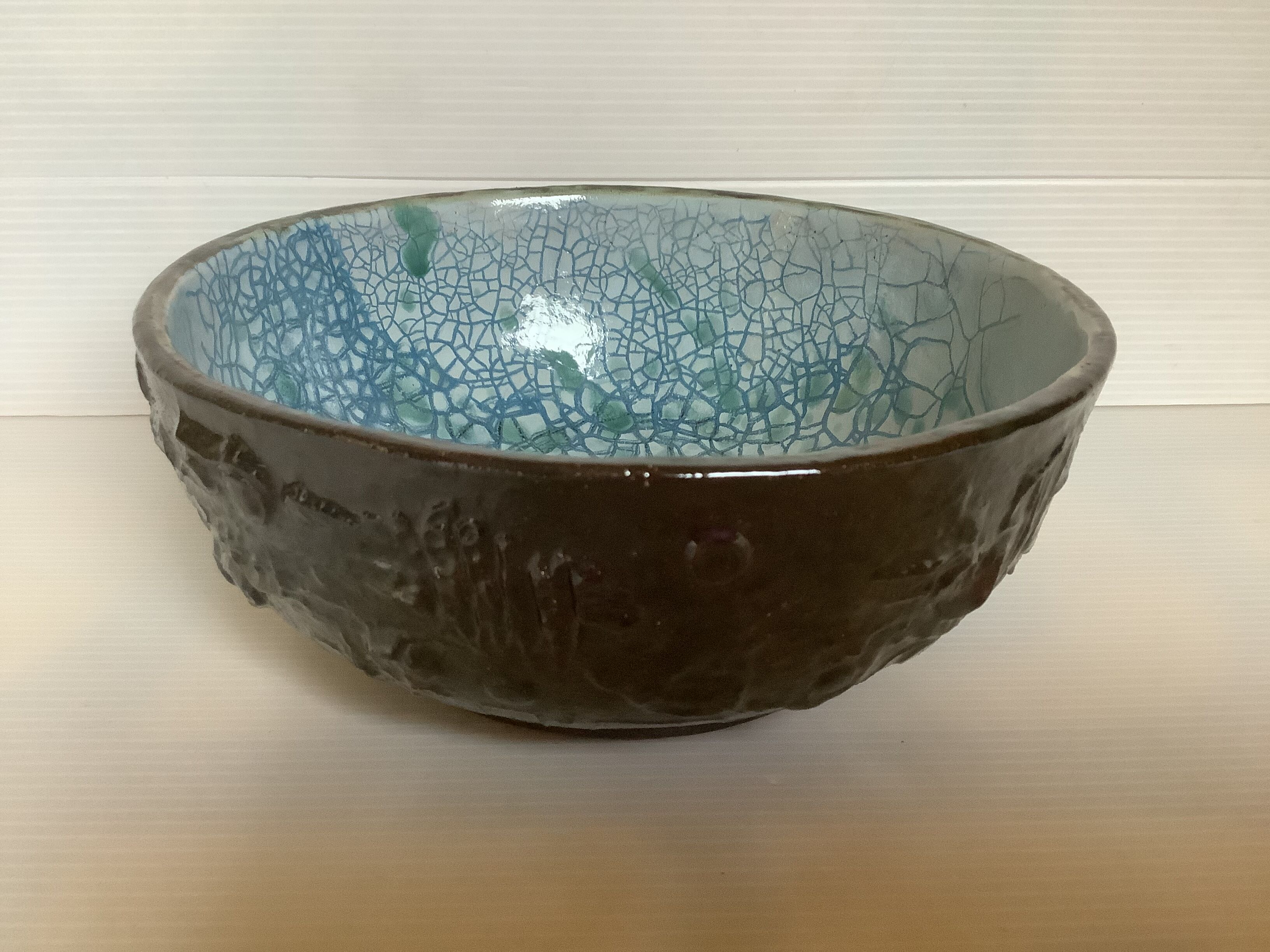 Empty raku ceramic pocket signed De Gheus