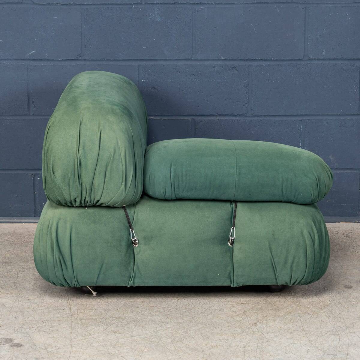 Vintage 20thc "camaleonda" green fabric armchair by mario bellini for c&b