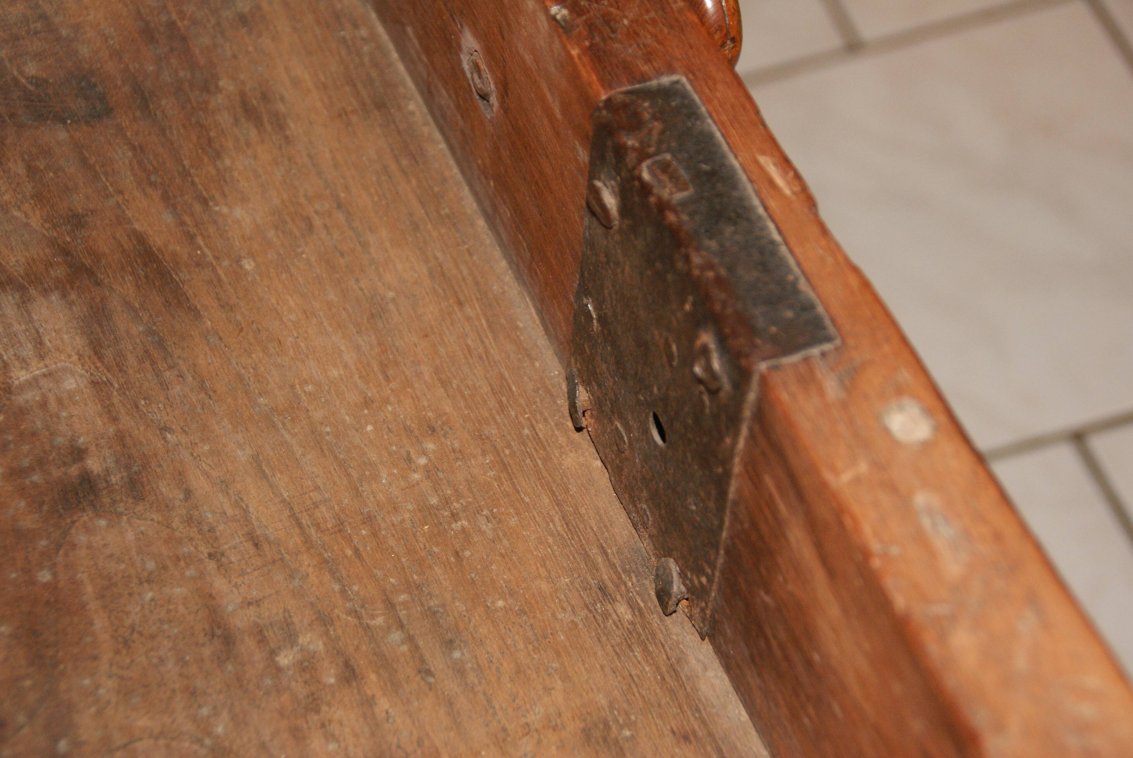 SAVOYARD CHALET TABLE, carved, with two drawers, late 18th century