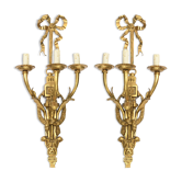 Paire d'appliques en bronze doré