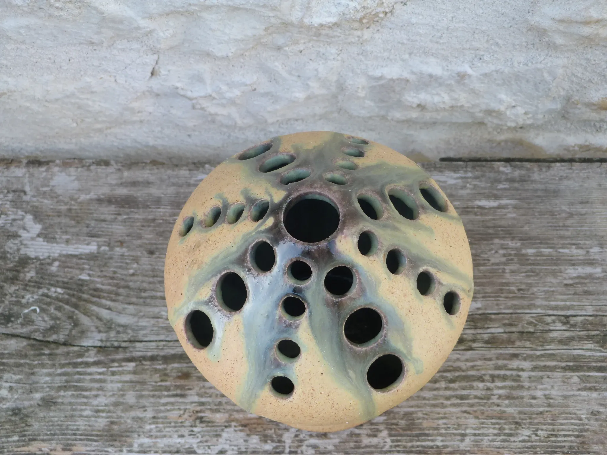 Pique fleurs vintage Poterie Accolay signé