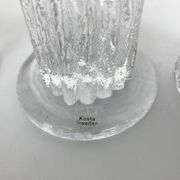 Glass candle holders by Göran Wärff for Kosta Boda, Sweden, 1970s.