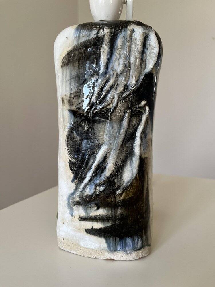 Table lamp by Jeppe Hagedorn-Olsen, denmark, studio pottery, 1960s