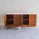 Contemporary Brutalist Carved Wood Sideboard With Travertine Top In review